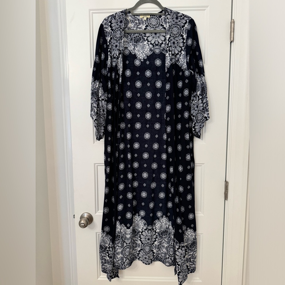 KORI America Kimono Robe, Long Cardigan Duster, Boho Maxi Coverup